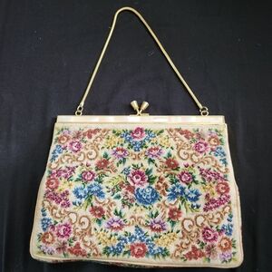 Vintage Floral Tapestry Handbag